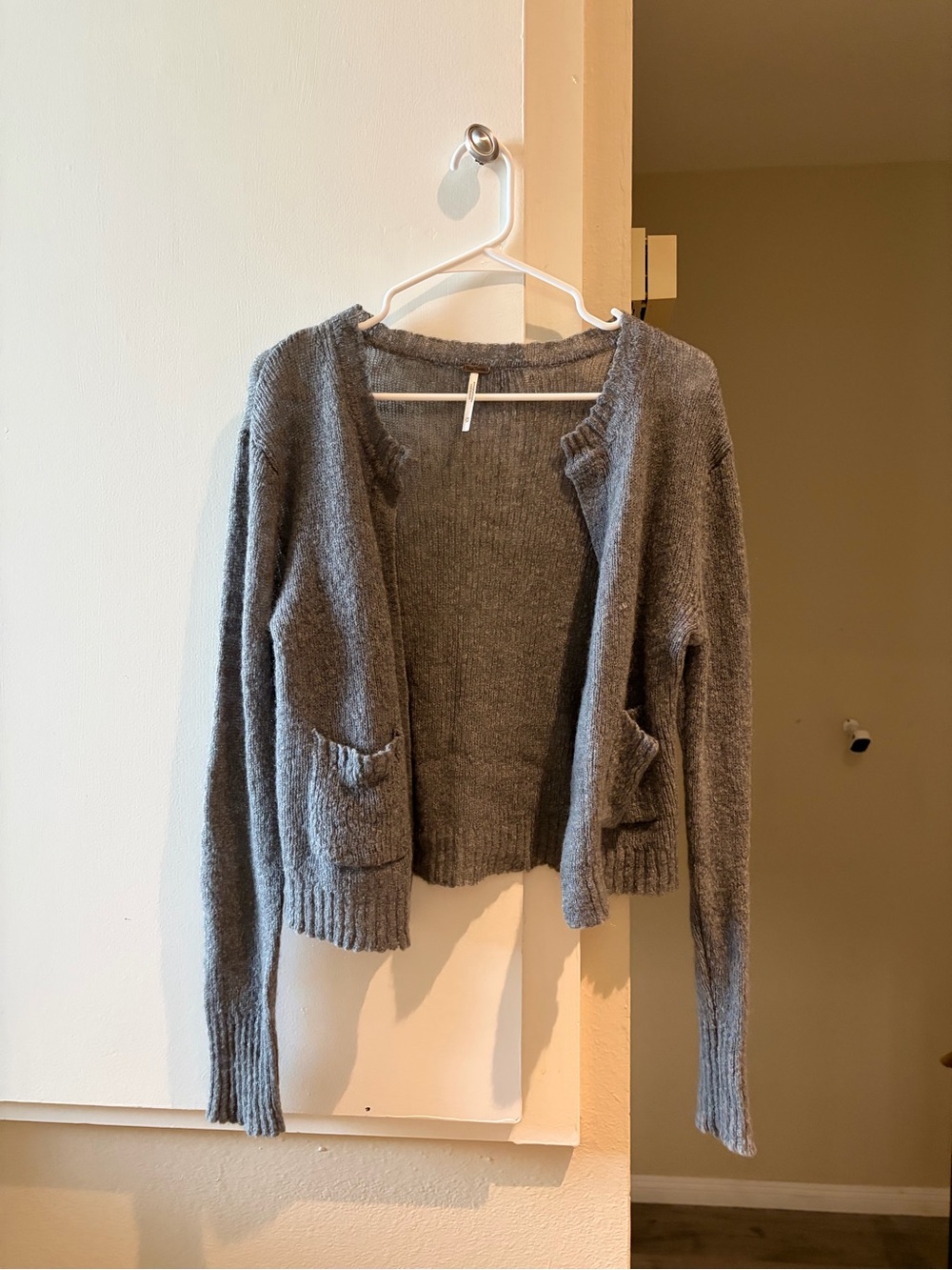 Free people light Cozy Gray Open-Front Women's Cardigan Sweater